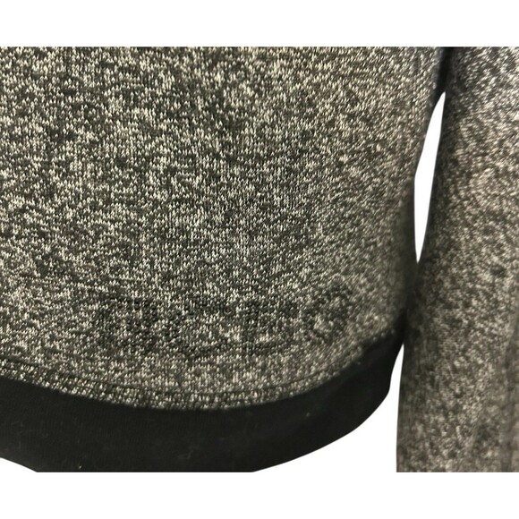 BCBG MaxAzria Womens L Gray  Hooded Sweatshirt Funnel Neck Sweater Rhinestone - Picture 7 of 9